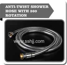 Anti-twist shower hose with chromed